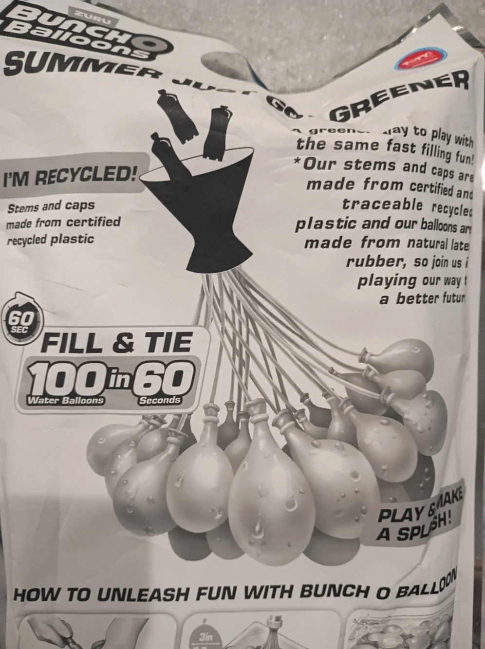 Bunch O Balloons Self-Sealing Water Balloons - Red, White, Blue. Set Of 2.